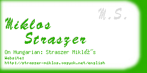 miklos straszer business card
